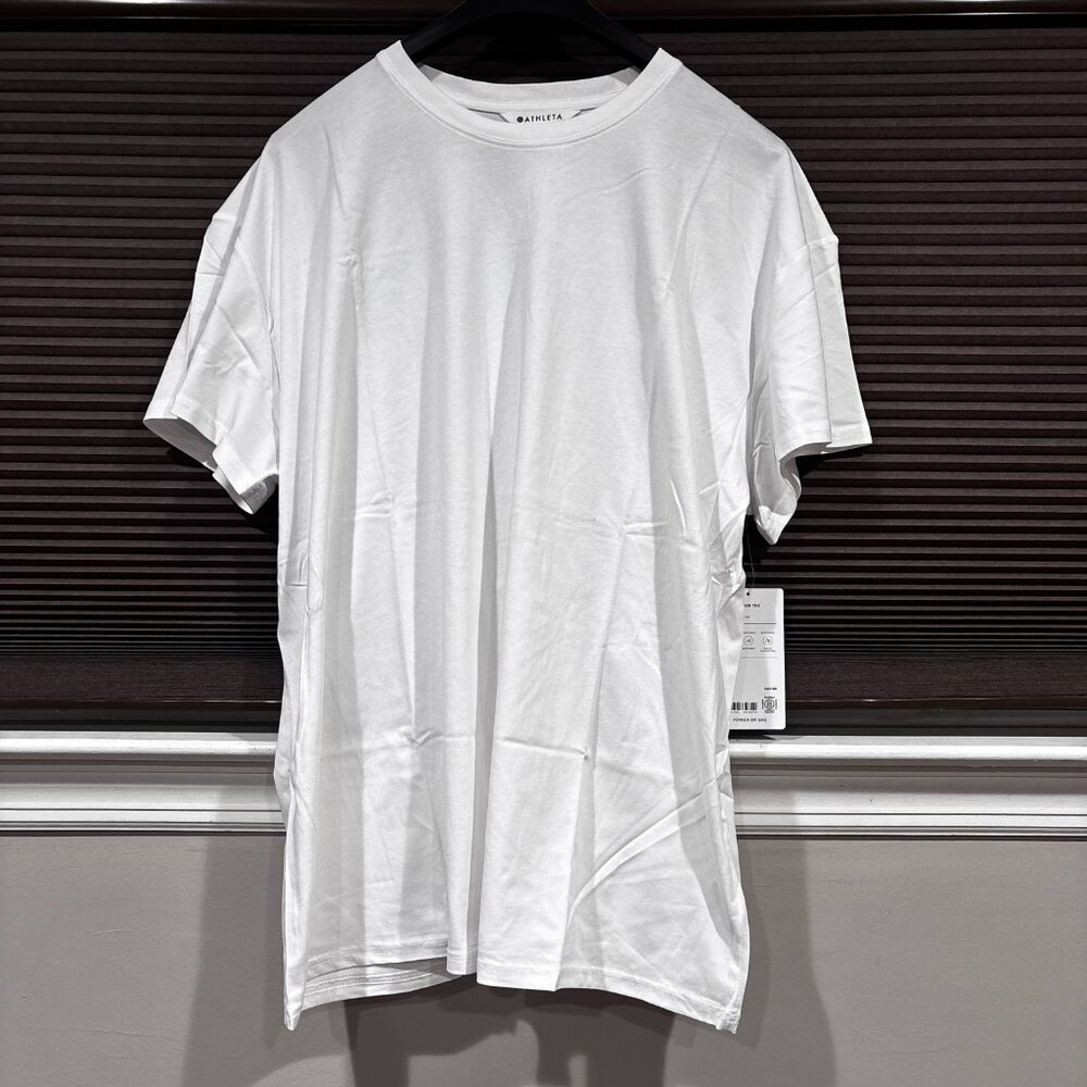 Athleta Women's Cotton short sleeve tee Plain White SZ: XL